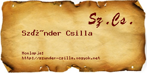 Szünder Csilla névjegykártya